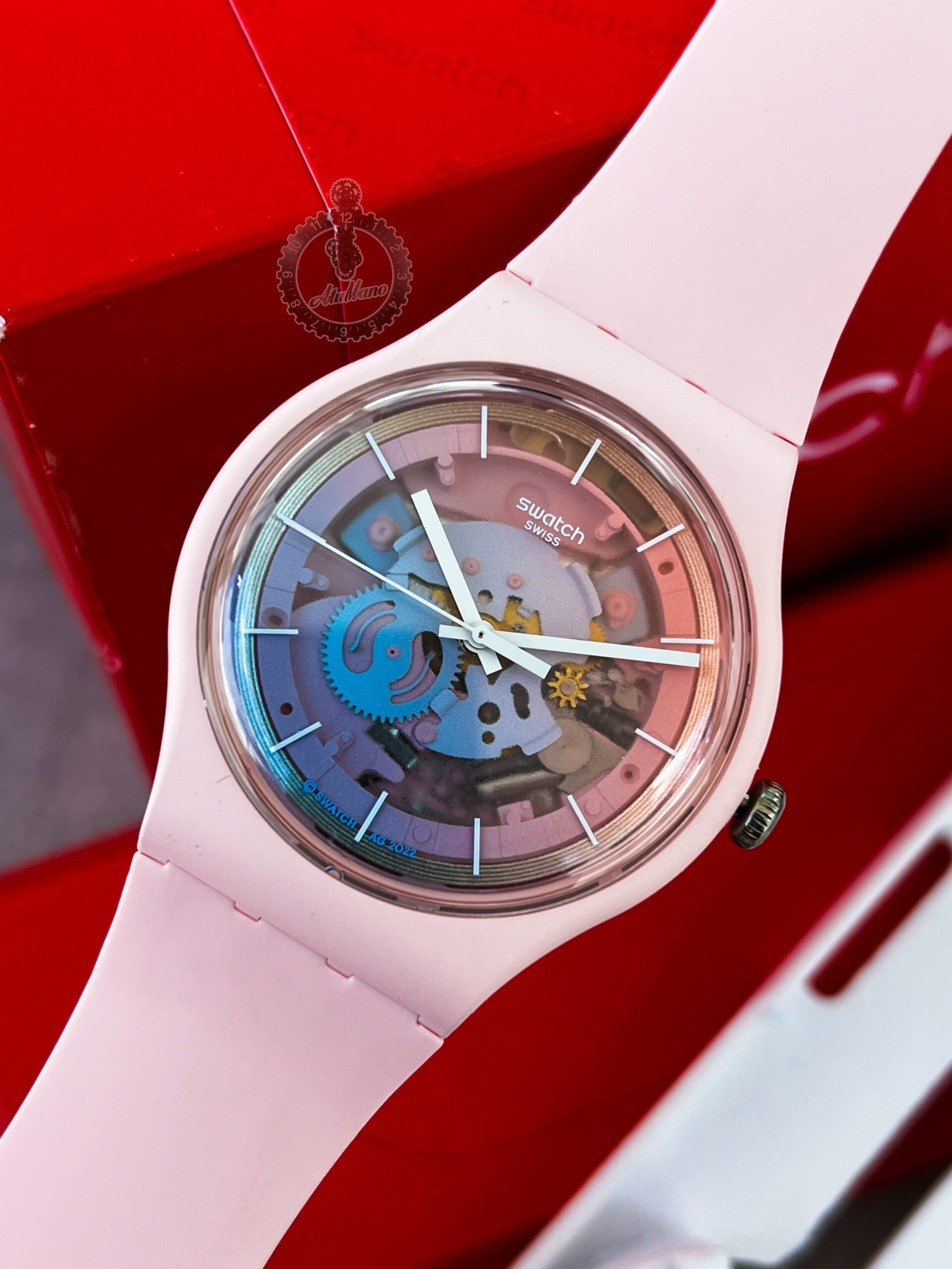 Reloj Swatch (SO32P103-5300) Fleetingly Pink Pay - Atumano