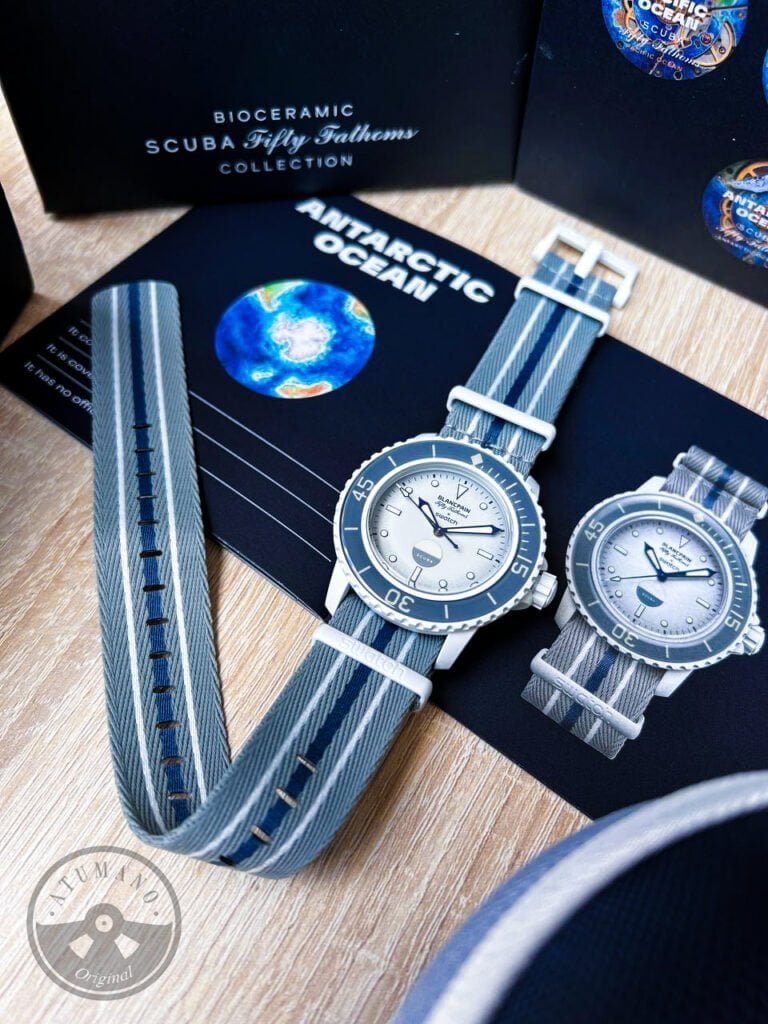Reloj Swatch x BlancPain (SO35S100) Scuba Fifty Fathoms Oceano Antartico