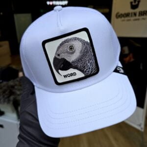 Gorra de lujo Goorin Bros Word Loro Blanca