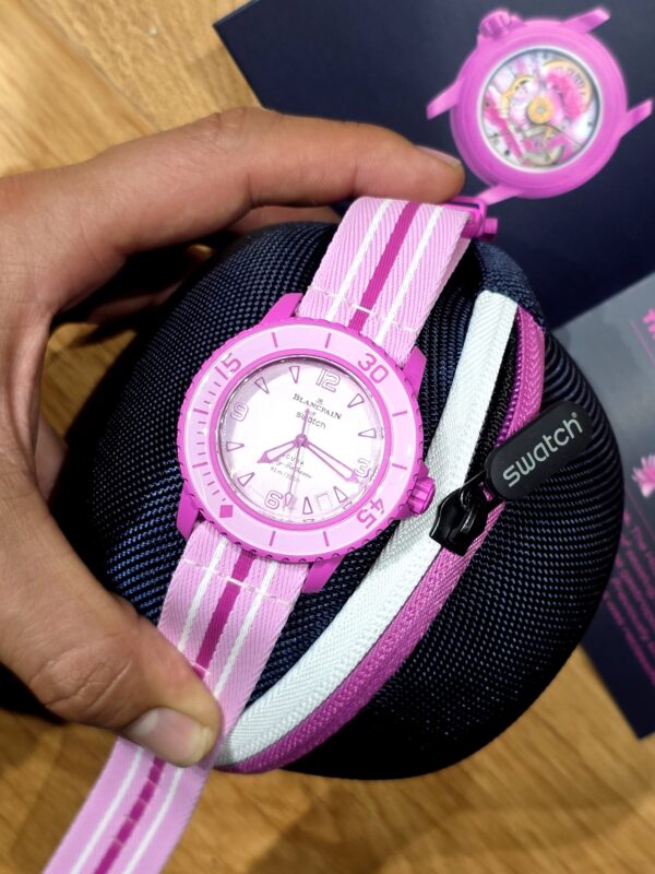 Nuevo Reloj Swatch x BlancPain (SO35P400) Scuba Fifty Fathoms PINK OCEAN - Imagen 6