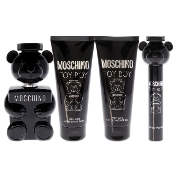 Moschino Toy Boy – Set de Regalo para Hombre 4 Piezas (EDP 100 ml + Gel de Ducha + Bálsamo Aftershave + Spray de Viaje) - Imagen 3