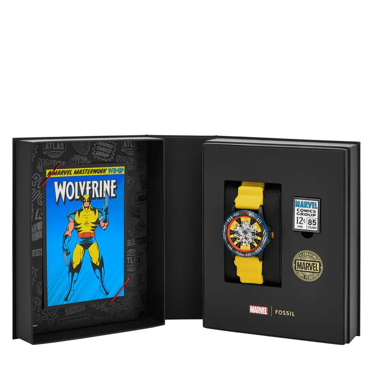 RELOJ AUTOMATICO MARVEL FOSSIL WOLVERINE DE EDICION LIMITADA (LE1195SET)