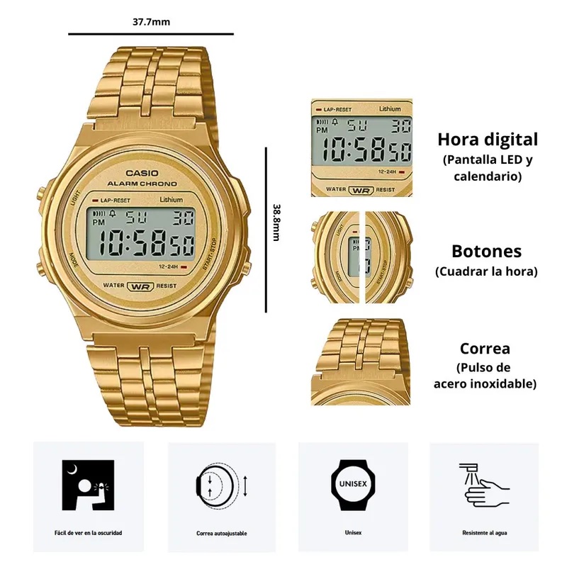 Reloj Casio A-171WEG-9ADF 2 Reloj Casio A-171WEG-9ADF - Imagen 2